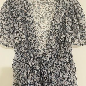 Express blue floral cover up